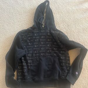 Champion Black Pullover with Logo Design